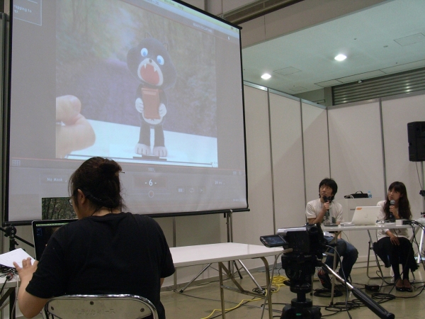 コマ撮りアニメ実演　一秒間の映像には24コマが必要。1日、平均5秒のペースで撮影される