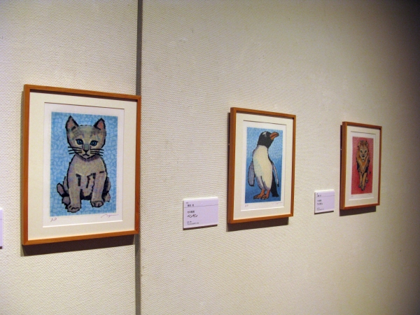 セロ版画『ネコ』 『ペンギン』 『ライオン』　瀬畑亮