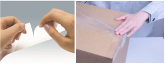 手で切れるので、梱包作業がスピーディに