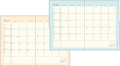 フォーマットには人気の月間ブロックタイプを採用