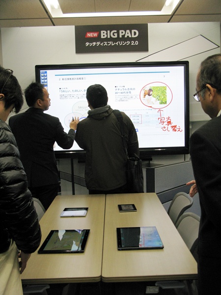 ＢＩＧ ＰＡＤとタブレット端末＜RW-16G1＞を連携し会議をスムーズに行える