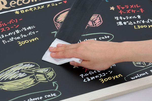 マーカーでもチョークでも書き消し可能！水拭き消字　（水性ボード用マーカーを使用ください）