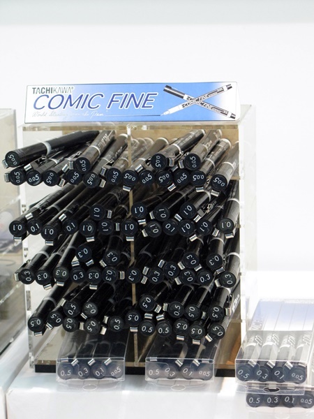 速乾性、耐水性に優れたマーカーペン「コミックファイン0.05、0.1、0.3、0.5ブラック」立川ピン製作所