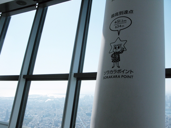 東京スカイツリー地上４５１．２メートルの最高到達点「ソラカラ ポイント」の目印はこれ！！
