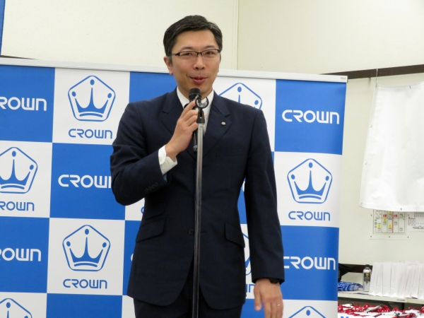 原田社長は「クラウングループ全国統一セールスマンコンテスト実施により、グループ全体の機運を高めていく」