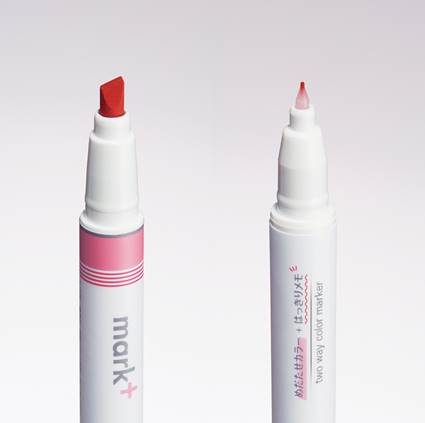 ラインマーカーと極細ペンの2役