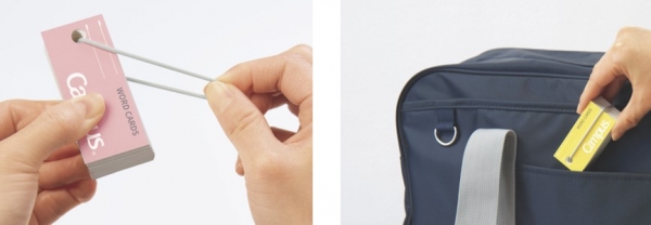  １．バンドでまとまるからカバンの中でもカードが広がらない