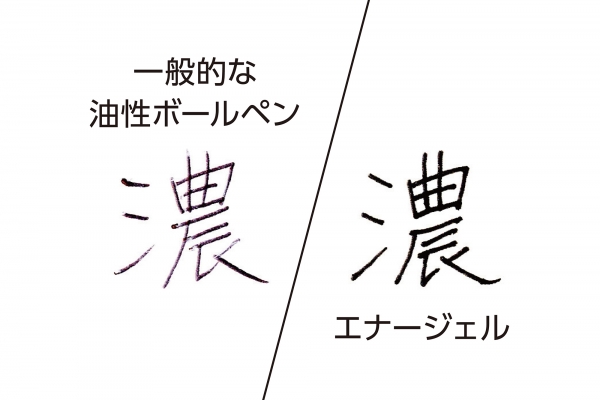 1.　スッと書けて、サッと乾く　エナージェルインキを搭載