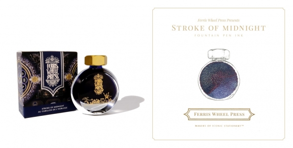 新作紹介③｜2021年冬新作インク「Stroke of Midnight」 冬の新作インクは「時間」がテーマ。「Stroke of Midnight」は、「深夜0時ちょうど」を意味します。