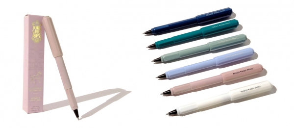 新作紹介⑥｜　ローラーボールペン ＜the RoundAbout Rollerball Pen＞（全6色）ボールペンでありながら、インクのコンバーターを搭載しており、自分の手持ちの様々なインクを吸入して楽しむことができます。