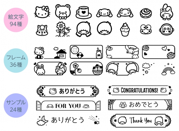 サンリオキャラクターズの絵文字をプリセット