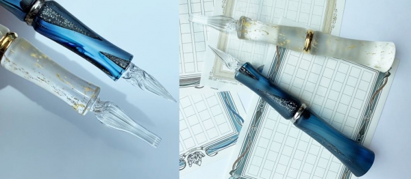 銀座 蔦屋書店限定 新作ガラスペン TAKETORIシリーズ 「月華 永遠（とわ）の光」「残月 消えゆく銀河」