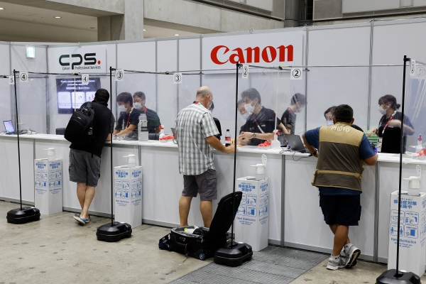 メインプレスセンターに開設した フォトサービスセンター（7月21日）