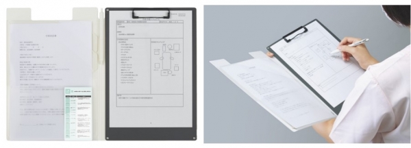 ●記入書類と閲覧したい書類を同時に確認でき、立ち作業でも安定して書ける