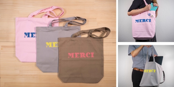 トートバック　3色展開（ピンク・グレー・ブラウン）　￥1,100(税込）