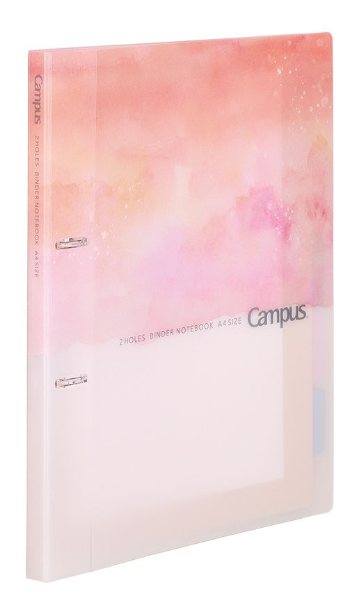 限定柄キャンパス プリントもとじやすい2穴ルーズリーフバインダー　ピンク