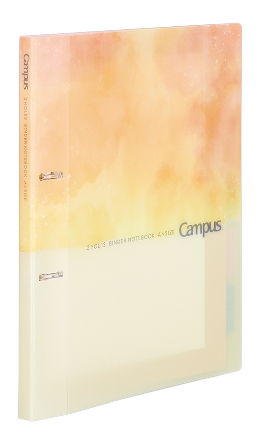 限定柄キャンパス プリントもとじやすい2穴ルーズリーフバインダー　イエロー