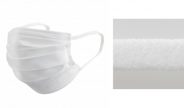 幅広6mmのやわふわ耳ゴム。本体の外側溶着で、フィット感アップ