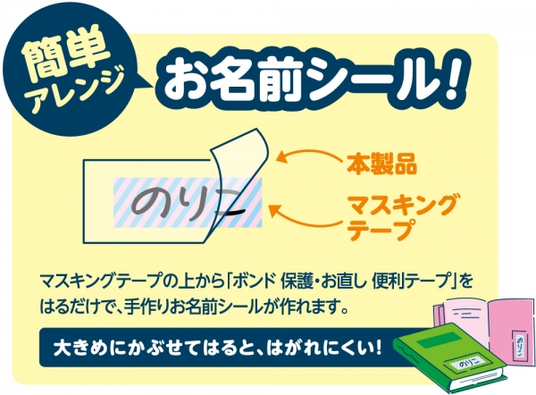～おすすめのご使用方法～ マスキングテープでオリジナルのお名前シールが作れます！