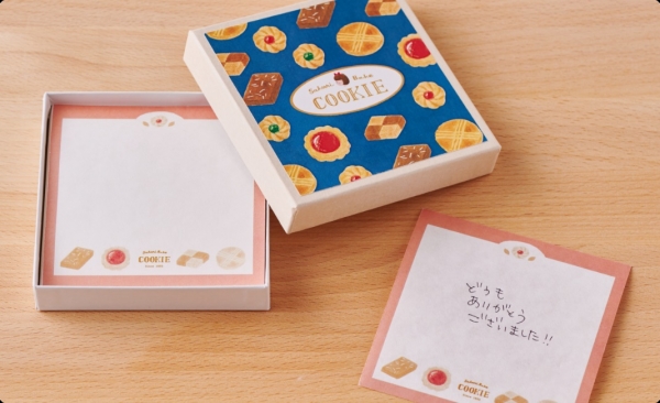 2.古川紙工 オトメ時間ボックスメモ 限定クッキー柄 616円