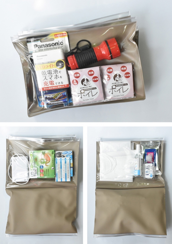 １．防災用品をまとめる　　