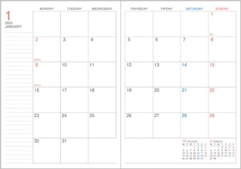 スタンダードタイプ（マンスリー）　マンスリー罫