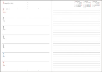 ホリゾンタルレフトタイプ（ウィークリー）ホリゾンタルレフト罫