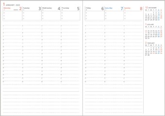 バーチカルタイプ（ウィークリー）バーチカル罫
