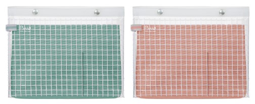 ツールペンケース＜ピープ＞（A5フラットタイプ）　（左から）セージグリーン、ピンクテラコッタ