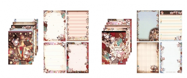 【センチメンタルサーカス】～『はぎれ小栗鼠(こりす)の仕立て屋さん』テーマ商品ラインナップ一覧（一部）～ ●メモパッド（各330円※税込み）：本文は4種丁合♪