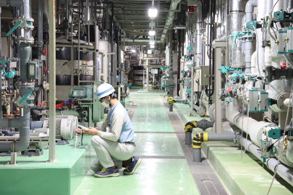 排水完全クローズドシステム整備の様子