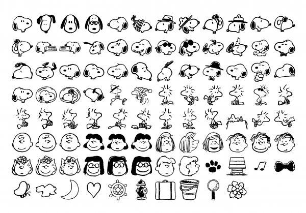 スヌーピーと仲間たちの絵文字をプリセット