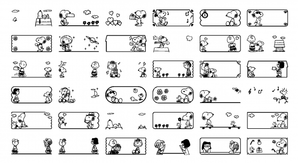 スヌーピーと仲間たちの絵文字をプリセット