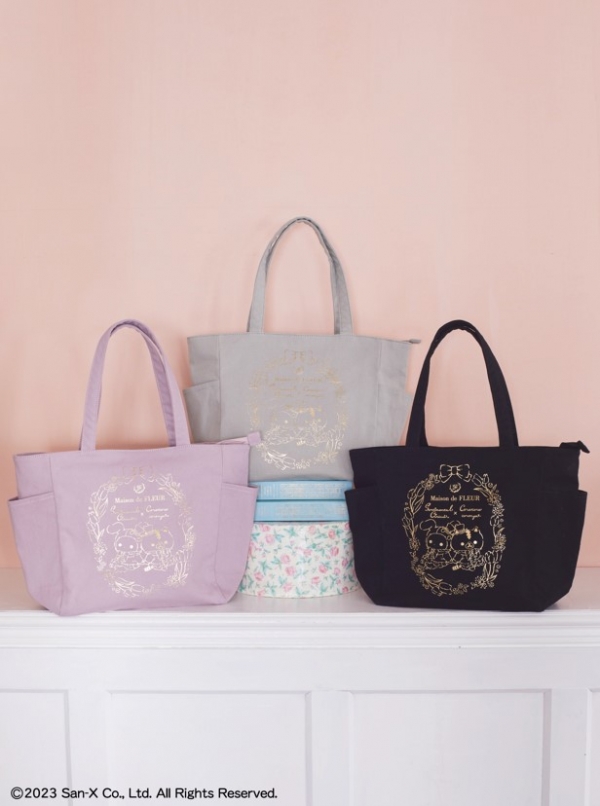 ■サイドポケットトートバッグ カラー：Pink/Mint/Black 価格：\7,000