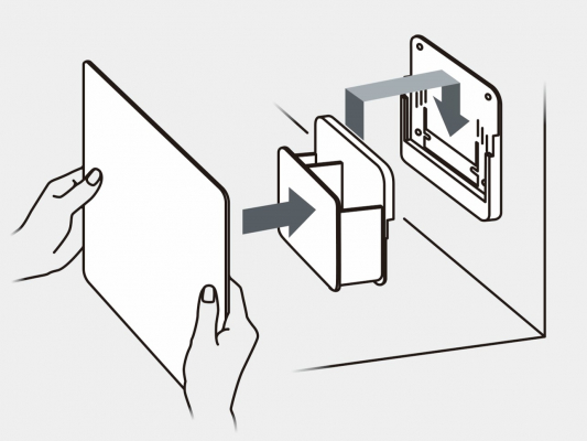 ボードの後ろにマーカーボックスを隠せる設計で、外観すっきり