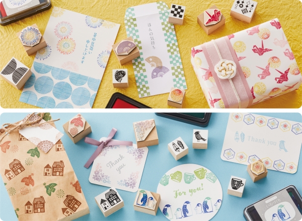 クラフトはんこ　和柄・洋柄　各12種