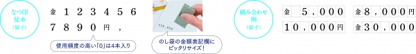 ●なつ印見本 【算用数字セット】印面サイズ：3.2&times;2.3㎜／書体：明朝体/16本入り