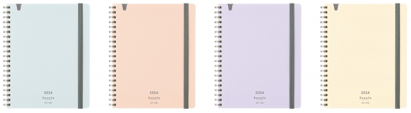 （左から）ライトブルー、ピンク、パープル、アイボリー