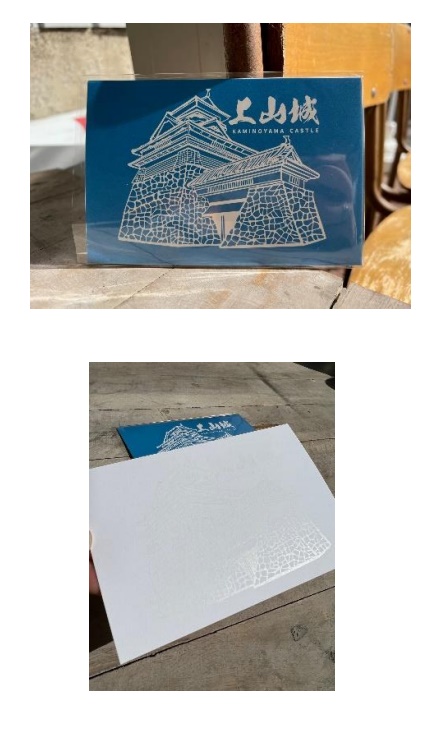 ぬり絵じゃないぬりたくり絵ポストカード  ぬってみっべ！上山城 編（通常販売品）