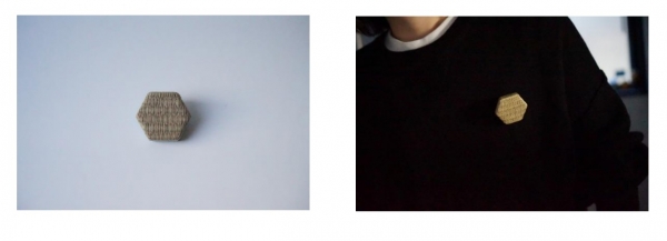 六角畳ブローチ