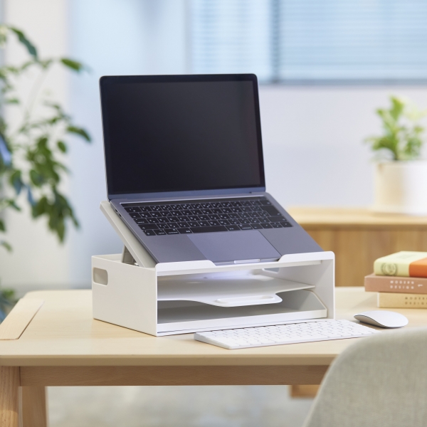 ・収納ボックスとノートPCスタンドの2wayで使える