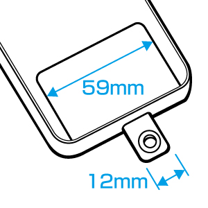 充電ケーブル穴が横12mmｘ縦3mm以上のスマホケースに対応