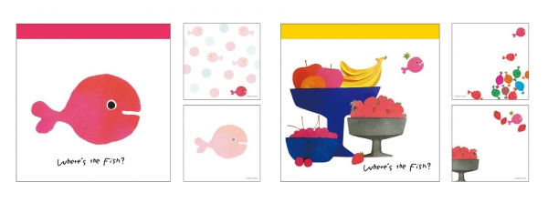 ■まるで小さな絵本みたい！２種類のデザインが入ったスクエアメモ