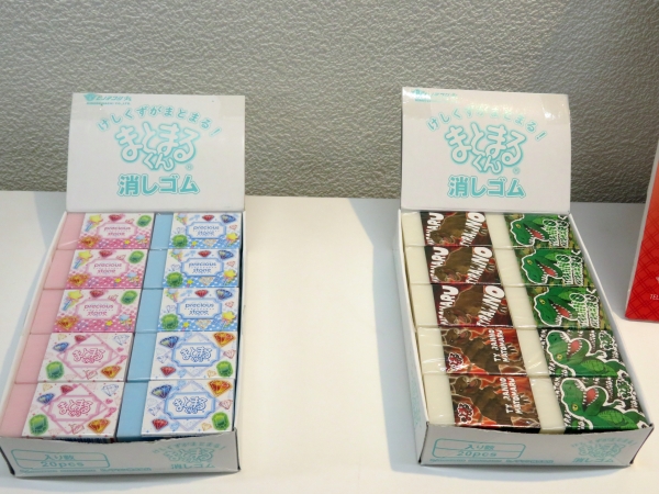 新デザイン 消しくずがまとまる消しゴム「宝石まとまるくん」「ティラノまとまるくん」ヒノデワシ