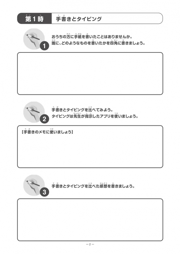 指導用スライドと連動したワークシート