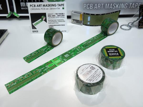 基板を緻密に再現した「基板アート　マスキングテープ」。  製造は、マスキングテープブランド「mt」で広く知られるカモ井加工紙株式会社で行っており、長年培われた紙加工と粘着技術を活かし、日本国内で丁寧に生産。電子技販