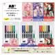 トンボ鉛筆　作家描き下ろし塗り絵シート＋水筆セット 「ＡＢＴ６色セット 桜/花菖蒲/椿」３種発売 数量限定